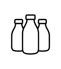 Outline illustration of three glass bottles