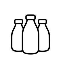Outline illustration of three glass bottles