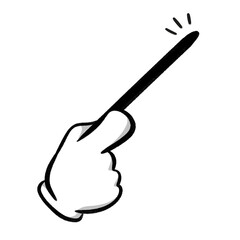 ハンドサイン素材｜差し棒を持つ手2