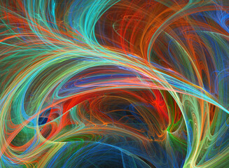 Fractal colored abstract on black background