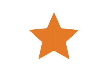 Fototapeta premium Orange five-pointed star shape with sharp angles representing quality, rating, and favorite on transparent background