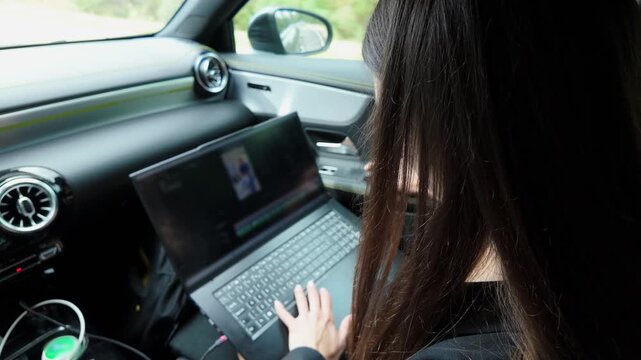Freelancer editing video during travel representing borderless remote lifestyle