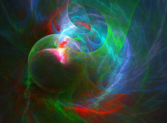 Fractal colored abstract on black background