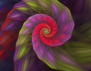 Fractal colored abstract on black background