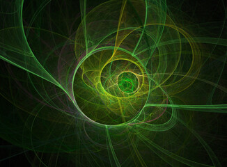 Fractal colored abstract on black background