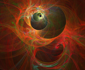 Fractal colored abstract on black background