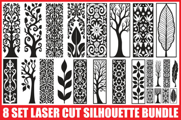 Floral Tree Silhouette Bundle