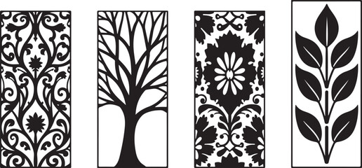 Floral Tree Silhouette Bundle