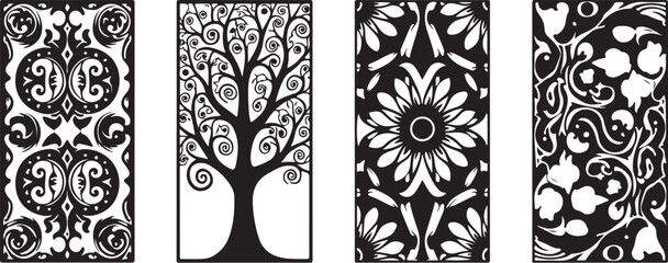 Floral Tree Silhouette Bundle