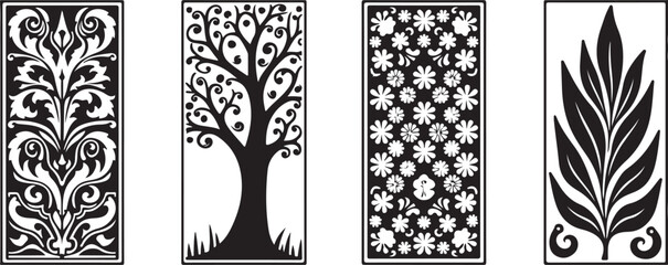 Floral Tree Silhouette Bundle