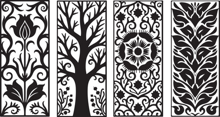 Floral Tree Silhouette Bundle