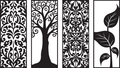 Floral Tree Silhouette Bundle