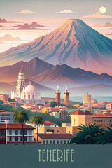 Tenerife skyline minimalist style