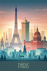 Paris skyline minimalist style