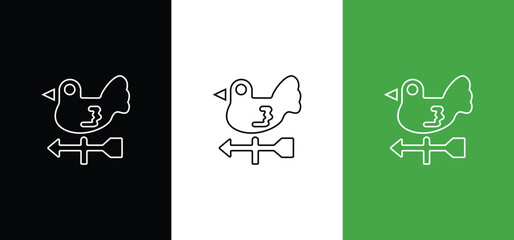 Silhouette of rooster on white background. Hen house symbol