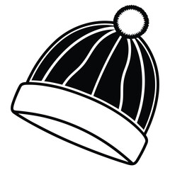 A black silhouette of a Santa hat