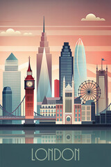 London skyline minimalist style