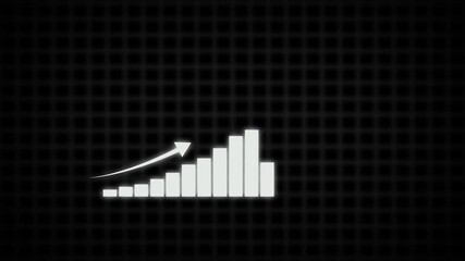 Abstract business growth and graph chart icon animation. Arrow rising on graph sale symbols. Excellent financial status of corporate business rise up. - Powered by Adobe
