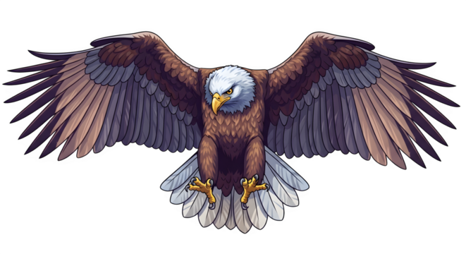 Hd transparent bald eagle in flight