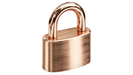 3d golden padlock isolated on white background