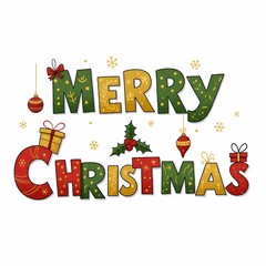 Merry Christmas Green and Red Text