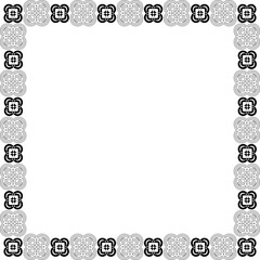Square Geometric Frame Border with Alternating Black and White Decorative Pattern