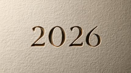 Clean and Modern 2026 Typography on a Minimal Background: New Year, Goals, and Future Planning Concept