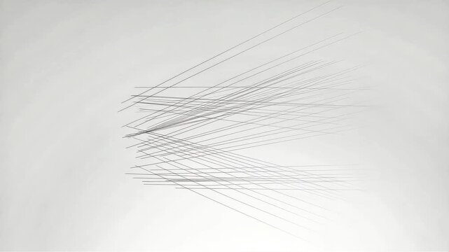 Abstract Animated Drawing of Intersecting Lines - Minimalist Generative Art on a White Background (Seamless Loop)
