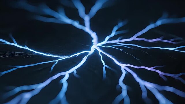 Spreading Blue Neural Network, Abstract Synapse Firing Animation, Seamless Loop