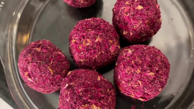 Rose laddoo exotic indian dessert