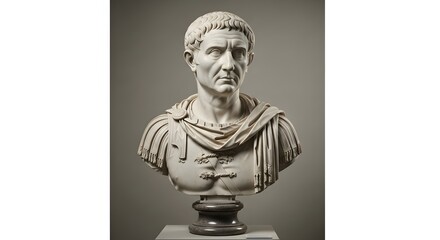 Historical marble portrait of a Roman emperor, a classical art sculpture symbolizing ancient authority and empire