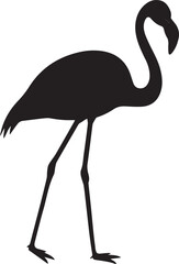 Obraz premium Flamingo bird silhouette vector, black and white silhouette vector illustration