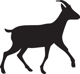 Fototapeta premium Goat silhouette vector, black and white silhouette vector illustration