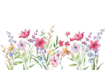 Watercolor flowers background vector for design.
