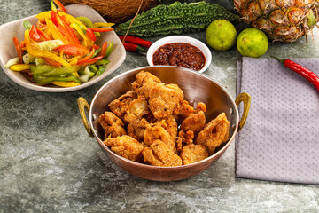 Golden crispy Breaded calamari snack