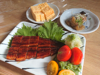 A grilled japanese eel on the plate ～ a japanese 