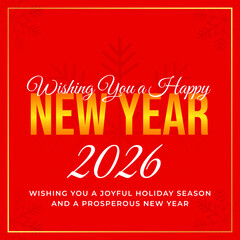 Happy New Year 2026 Template for Social Media Post. Creative New Year 2026 greeting post for social media Post for branding, advertising and marketing etc.