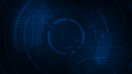 Digital circle hud sci fi technology with line circuit concept adstract light background