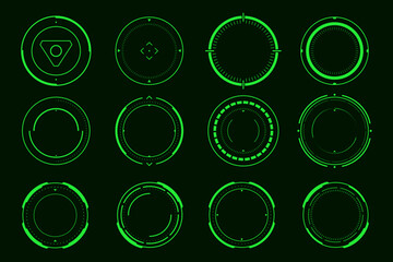 Collections HUD screen futuristic digital interface control frame circle technology
