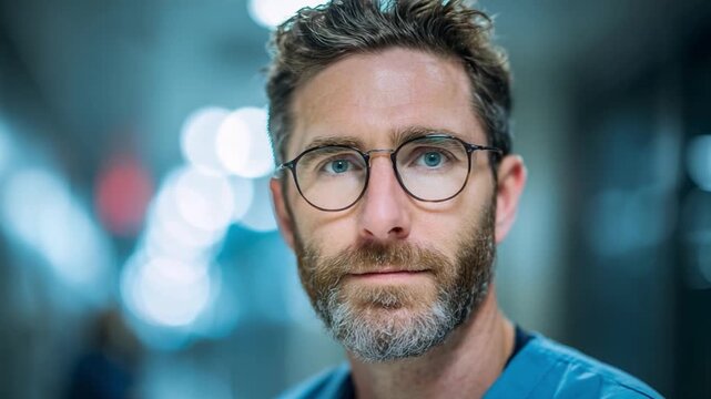 Focused Confidence: A close-up portrait captures a determined individual, exuding a sense of assurance and expertise, with intense eye contact in his spectacles.