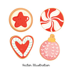 Christmas Cookie Clipart Set, Holiday Sweet Treat Elements
