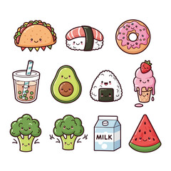 set of food icons