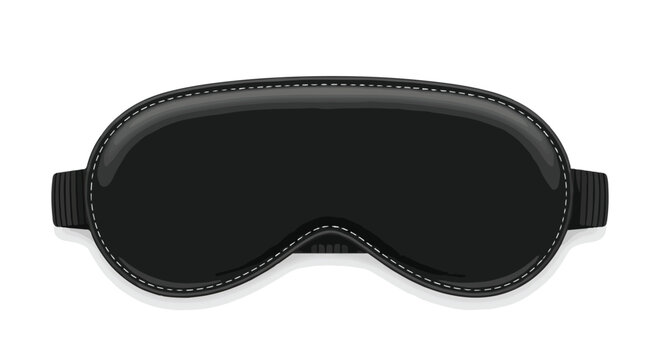 Black sleep mask with elastic straps designed for complete darkness during rest or relaxation offering comfort - Powered by Adobe