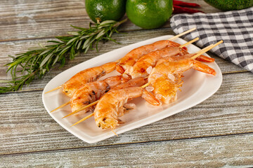 Grilled prawn skewerfor snack