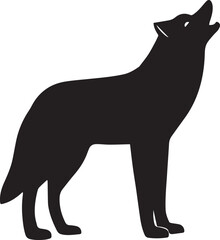 Wolf silhouette vector, black and white silhouette vector illustration