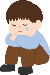 boy with a sad expression