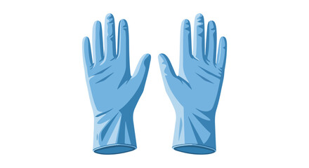 Illustration of protective blue latex gloves symbolizing safety and hygiene during medical or laboratory procedures, emphasizing cleanliness and