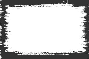 vector grunge frames. Black ink brush stroke square border, rough black rectangular frame with textured distressed torn paper edges. chalk texture, or charcoal sketch borders.