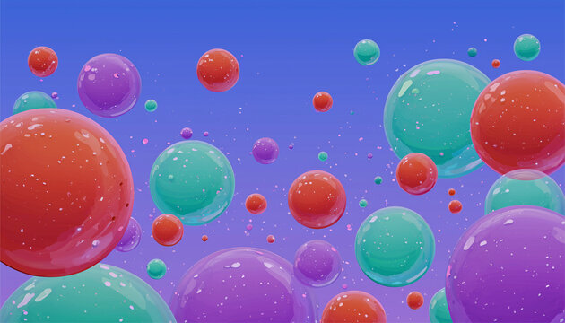 A delightful display of pastel-hued bubbles fills the scene, exuding a soft and inviting atmosphere with vibrant colors.