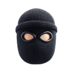 Hacker Emoji Black Beanie Isolated.